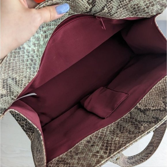 Vintage Snake Skin Pattern Top Handle Bag - Picture 7 of 7